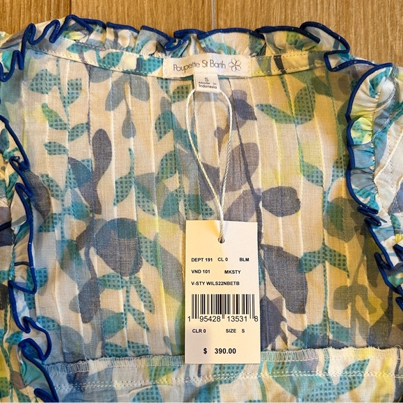 NEW WITH TAGS!  Poupette St. Barth Ilona mini dress in Blue Esterel Sz. S - Picture 4 of 7